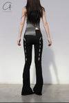 Rui Zhou WV05 series hollow flared stretch casual pants RUI-RUIFW21WV05-HEI Black Onyx